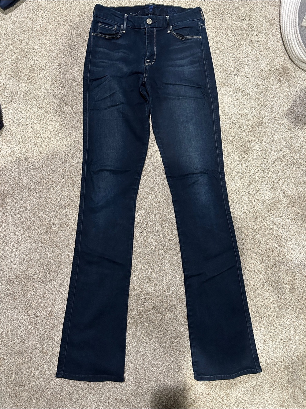 7 For All Mankind Dark Wash Women's Skinny BootcutJeans - Navy Blue
